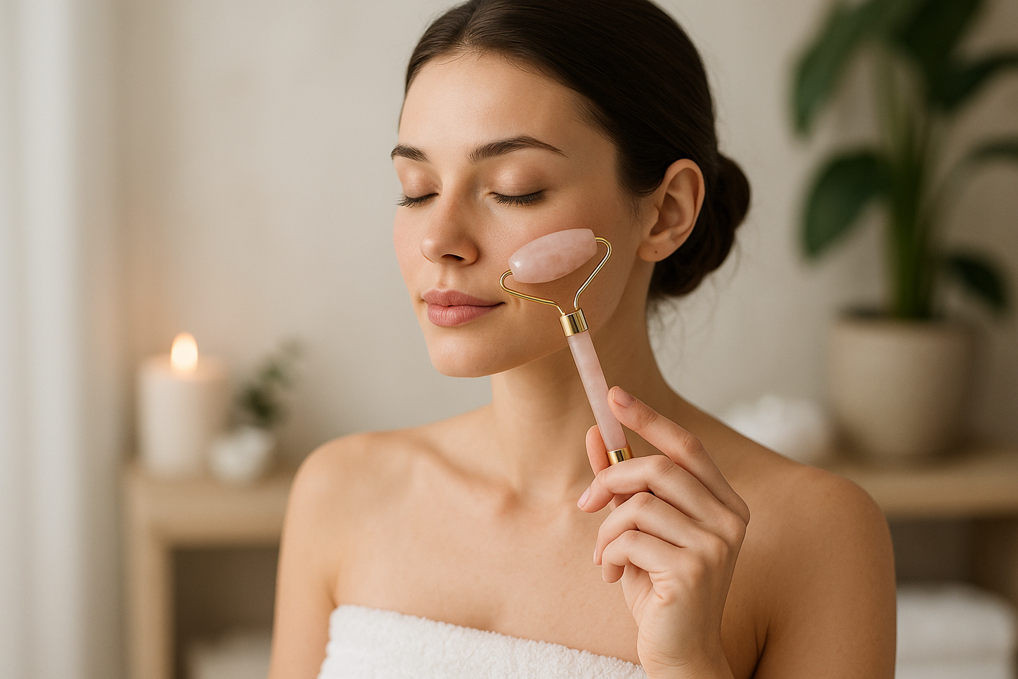 rodillo masajEADOR FACIAL CON MODELO